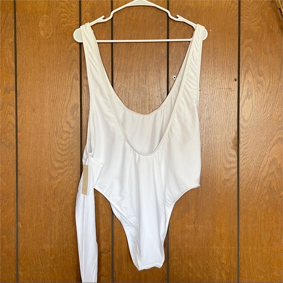 Ris-K Sol White Tie Waist One Piece Bathing Suit - Picture 4 of 6